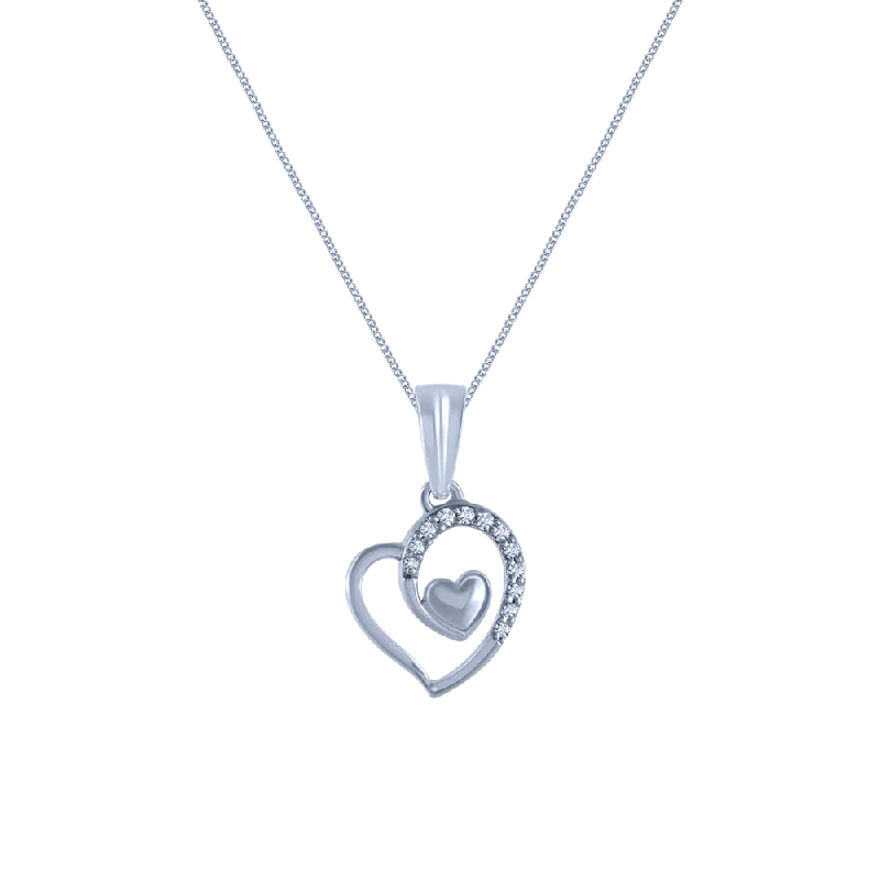 Deep obsidian necklace-14k (585) White Gold And Diamond Pendant For Women