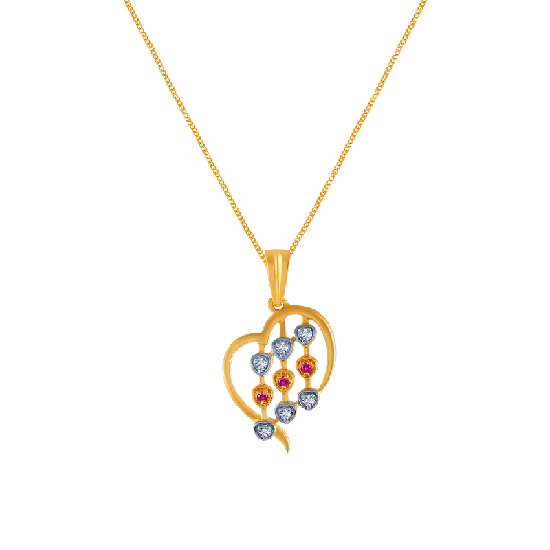 Lush agate necklace-14k (585) Yellow Gold And Diamond Pendant For Women