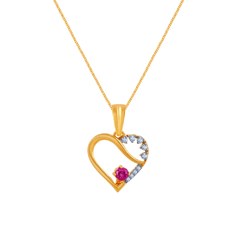 Retro-style opal necklace-14k (585) Yellow Gold And Diamond Pendant For Women