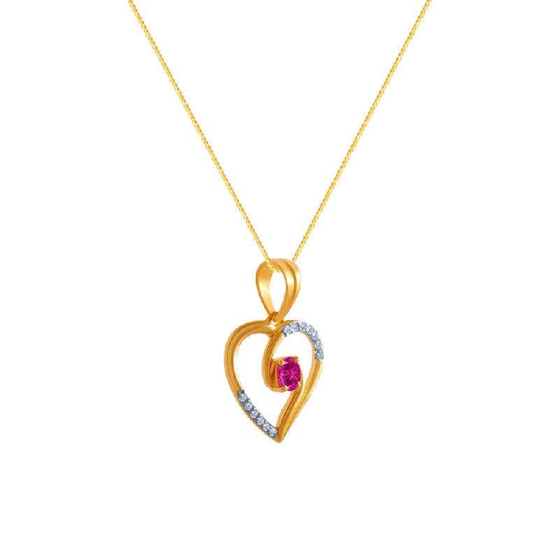 Bloom-bud necklace-14k (585) Yellow Gold And Diamond Pendant For Women