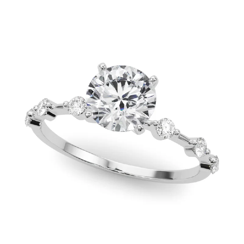 Sunken stone ring-14K Bezel Set Diamond Engagement Ring