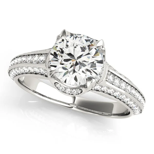 Open-horizon ring-14K Engagement Ring Pave