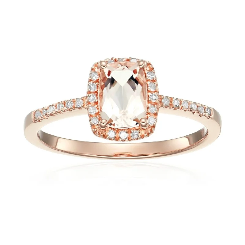 Layered tier ring-14K Gold Morganite and Diamond Ring