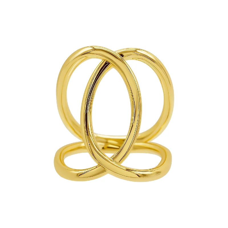 Shimmering platinum ring-14K Gold Plated Tall Infinity Ring