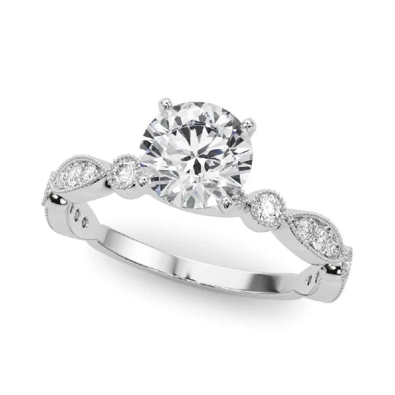 Peaked ridge ring-14K Stackable Engagement Ring