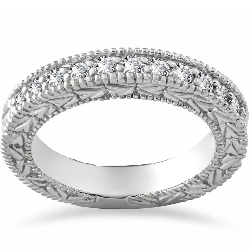 Knotted cord ring-14k White Gold 1/4 ct Eco Friendly Lab Grown Diamond Wedding Stackable Ring