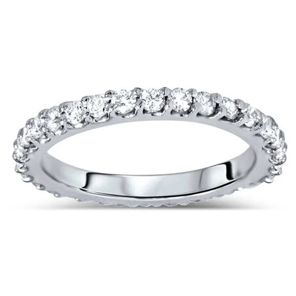 Fine-cut ring-14k White Gold 7/8ct TDW Diamond Eternity Wedding Band