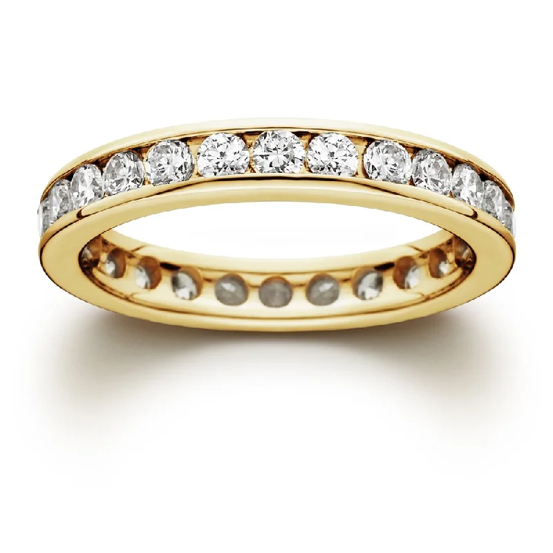 Subtle arc ring-14k Yellow Gold 1 1/2ct TDW Channel-set Diamond Eternity Wedding Band