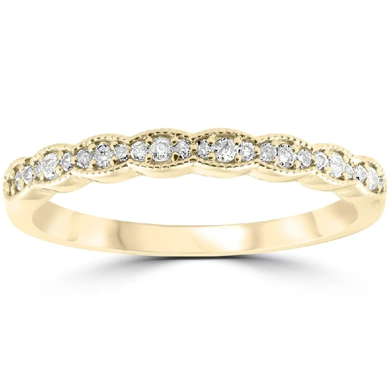 Glowing quartz ring-14k Yellow Gold 1/4ct TDW Diamond Stackable Wedding Ring