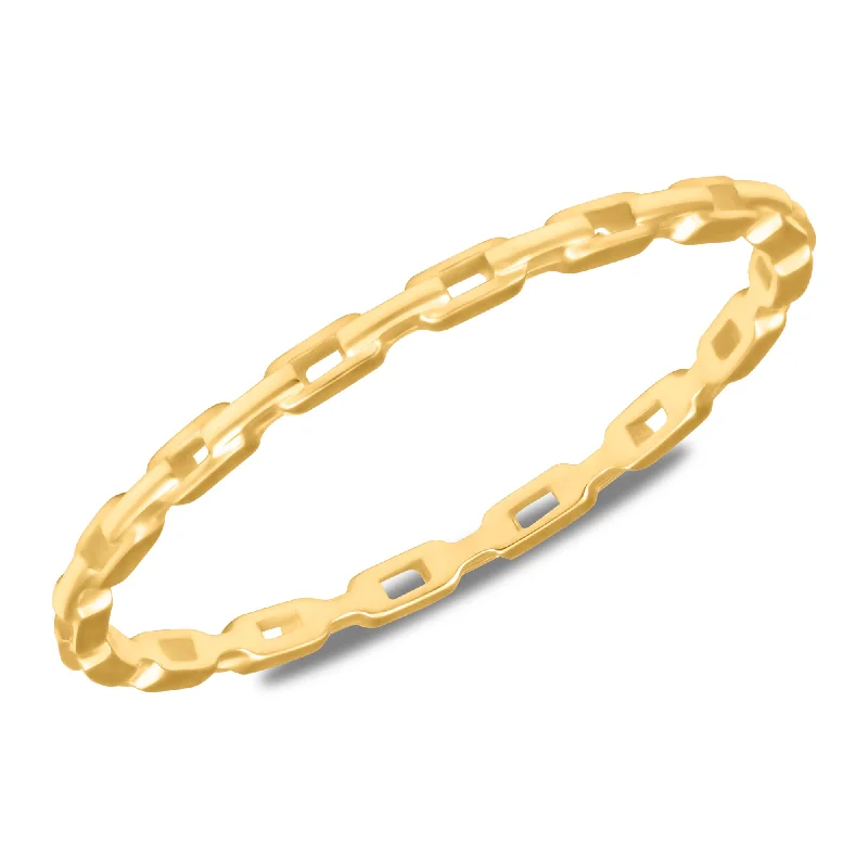 Gentle wave ring-14k Yellow Gold Chain Link Ring