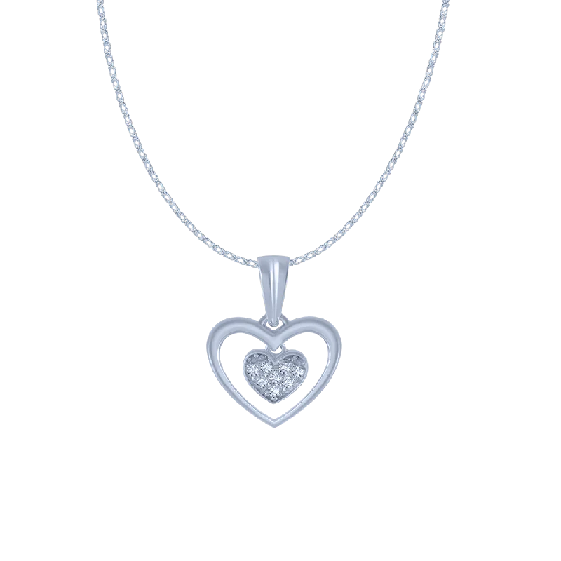 Peaked ridge necklace-14KT (585) White Gold And Diamond Pendant For Women