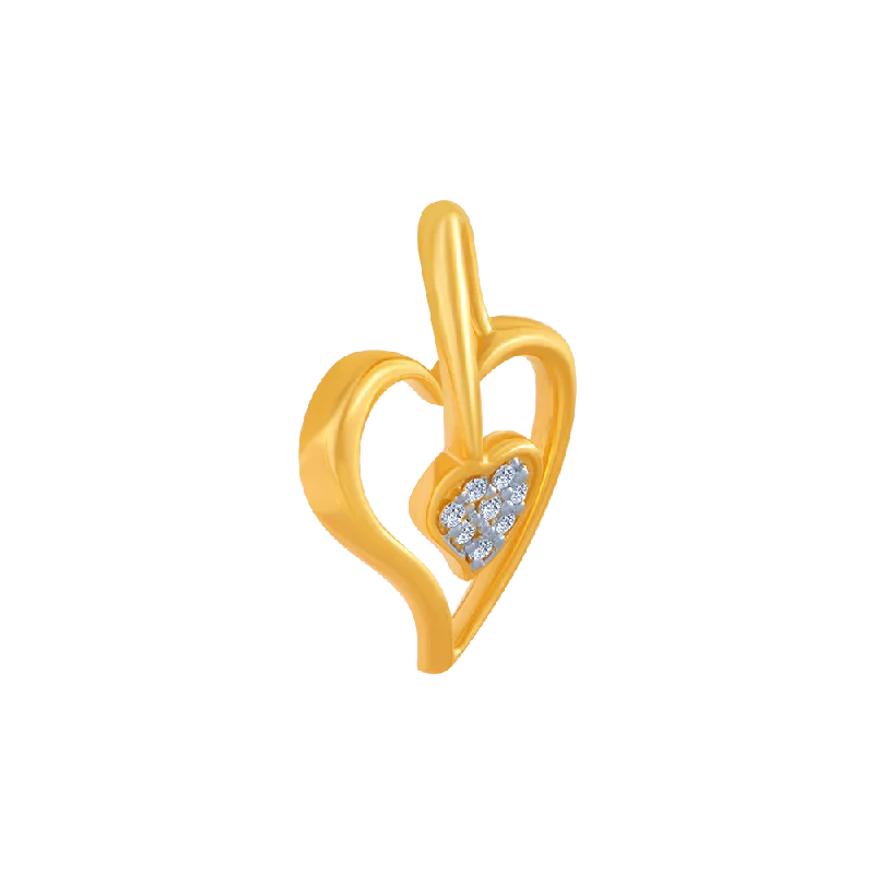 Floating diamond necklace-14KT (585) Yellow Gold And Diamond Pendant For Women