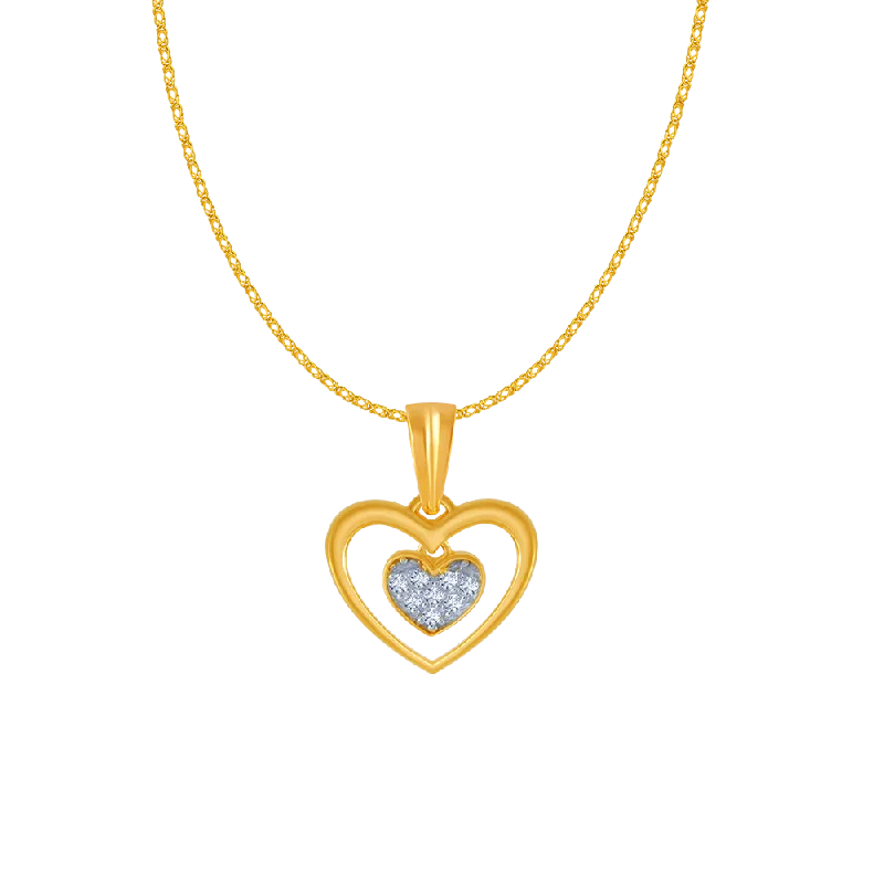 Four-stone necklace-14KT (585) Yellow Gold And Diamond Pendant For Women