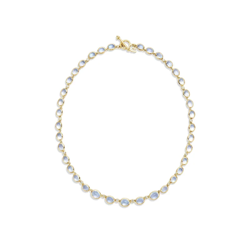 Open-slot necklace-18K Blue Moon Eternity Necklace