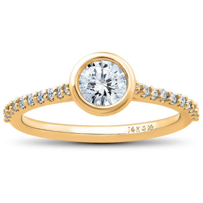 Linked knot ring-3/4 Ct Charlotte Lab Created Diamond Engagement Ring 14k Yellow Gold