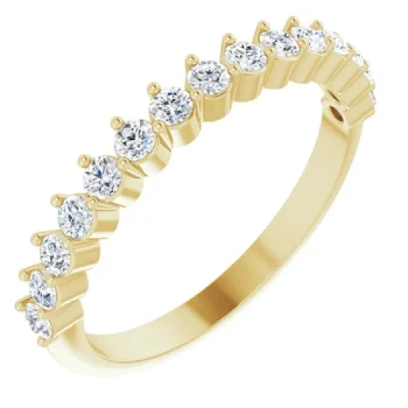 Floating diamond ring-3/8Ct Round Cut Designed Anniversary Band 14k Gold Lab Grown