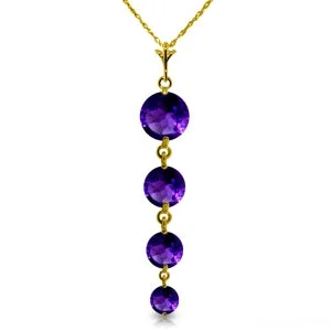 Speckled stone necklace-3.9 Carat 14K Solid Yellow Gold Salome's Dance Amethyst Necklace