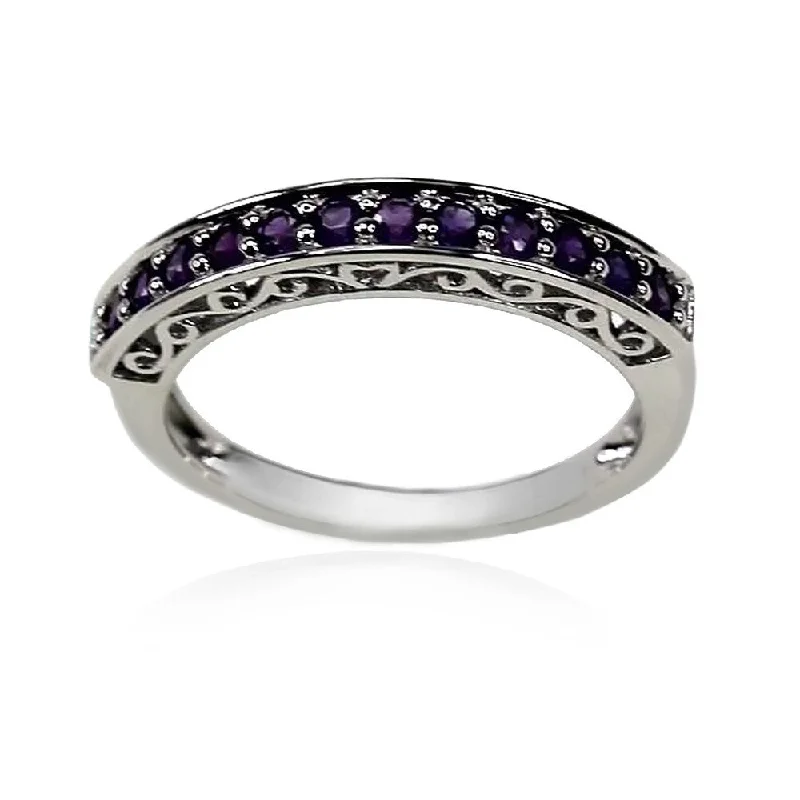 Sun glow ring-925 Sterling Silver African Amethyst Ring