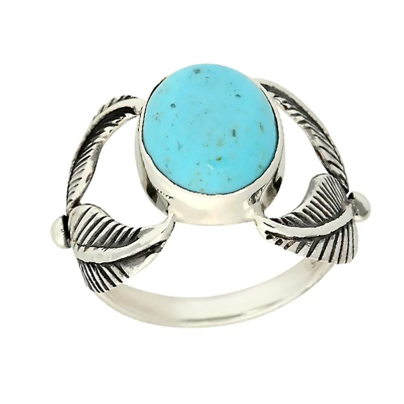 Parted-tier ring-925 Sterling Silver Blue Mohave Turquoise Ring