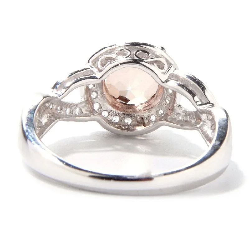 Sparkling gem ring-925 Sterling Silver Chocolate Topaz and White Topaz Ring