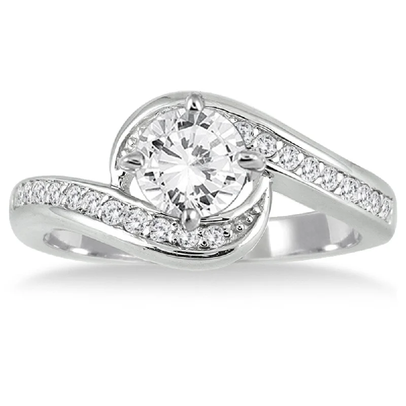 Open-slot ring-AGS Certified 1 1/4 Carat TW Diamond Engagement Ring in 14K White Gold (J-K Color, I2-I3 Clarity)