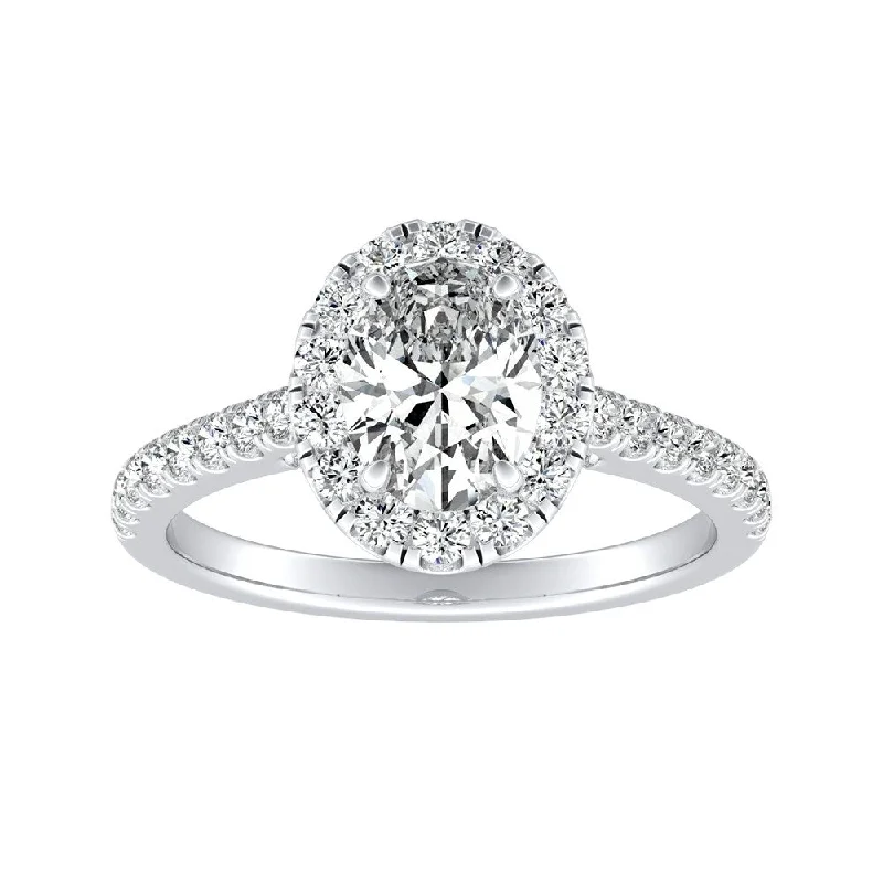 Sparkling gem ring-Auriya 14k Gold 1 3/8ctw Oval-cut Halo Diamond Engagement Ring (H-I, SI1-SI2)