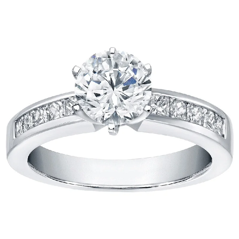 Pure stone ring-Auriya Traditional 1 1/2ct TDW Round Diamond Engagement Ring 14k White Gold