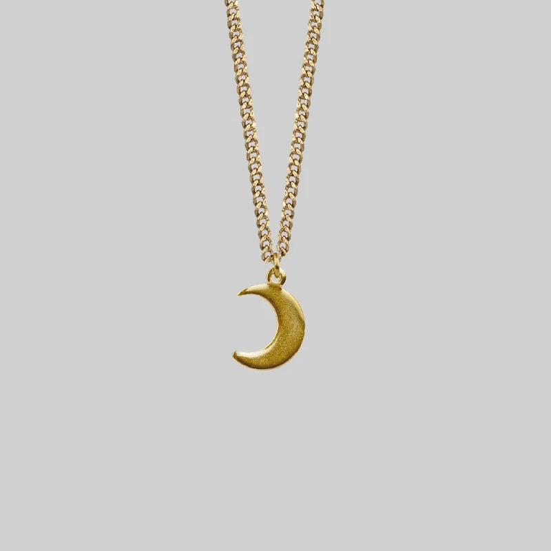 Full sapphire necklace-AYSU. Mini Moon Crescent Necklace - Gold