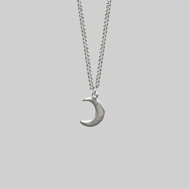 Ruffled rim necklace-AYSU. Mini Moon Crescent Necklace