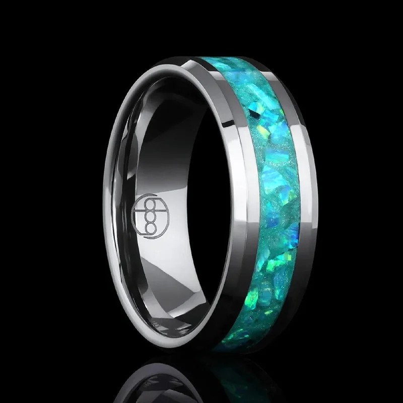 Fluid ring-Bahama Blue Opal Glowstone Ring