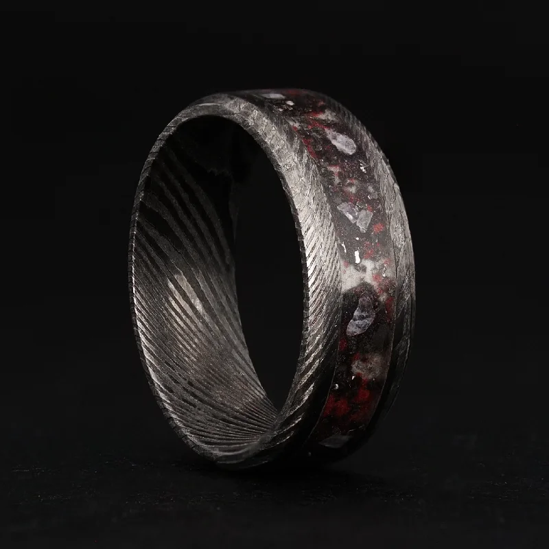 Offset stone ring-Blood Moon Glowstone Ring