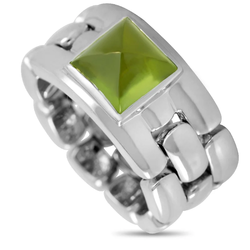 Sun glow ring-Chaumet 18K White Gold Peridot Soft Shank Ring