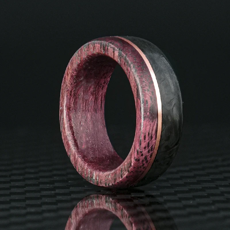 Wild pearl ring-Custom Carbon Fiber and Wood Ring