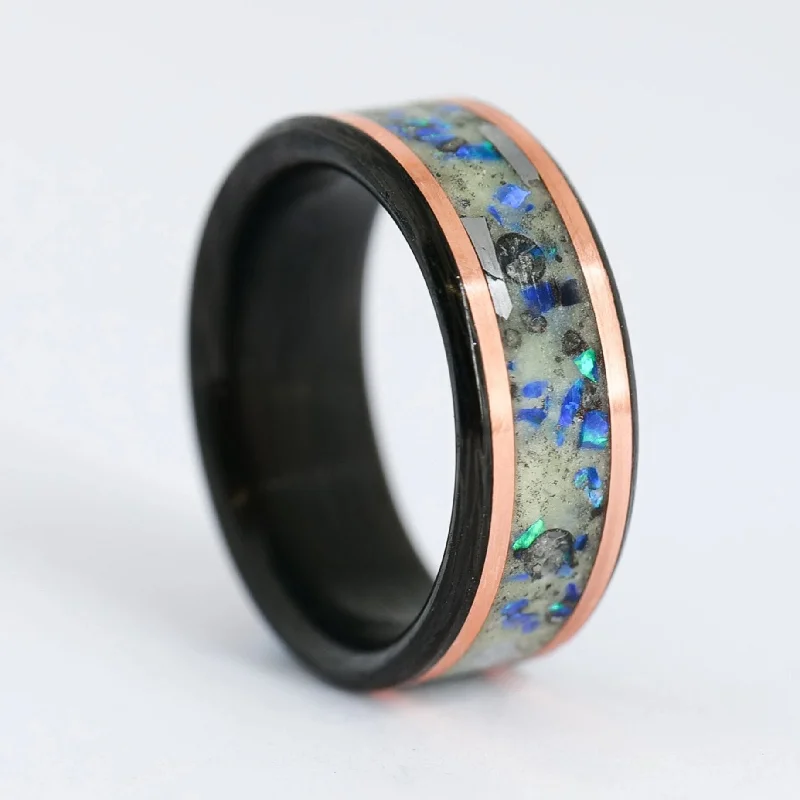 Sparkling cut ring-Custom Carbon Fiber Glowstone Ring