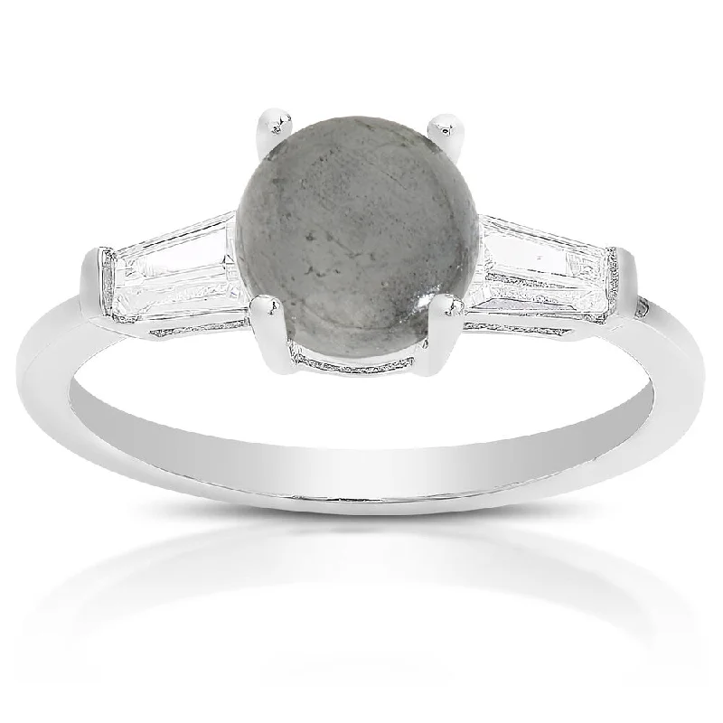 Dainty filigree ring-Dolce Giavonna Sterling Silver Gemstone and Cubic Zirconia Solitaire Ring