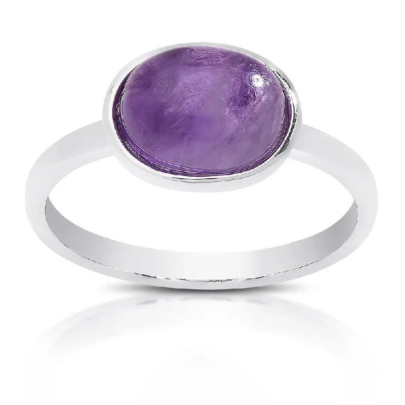 Knotted cord ring-Dolce Giavonna Sterling Silver Oval Gemstone Solitaire Ring