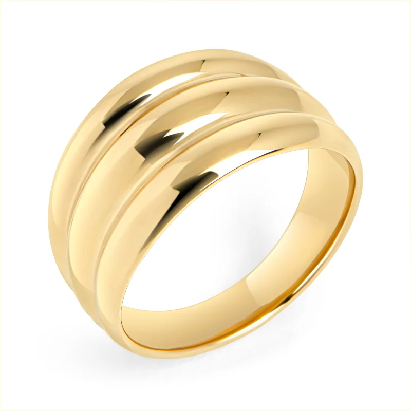 Hand-grooved ring-Dune Ring