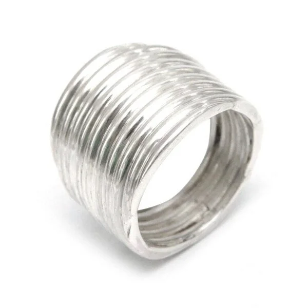 Solid-set pave ring-Handmade Silver 'Andean Whirlwind' Ring (Peru)