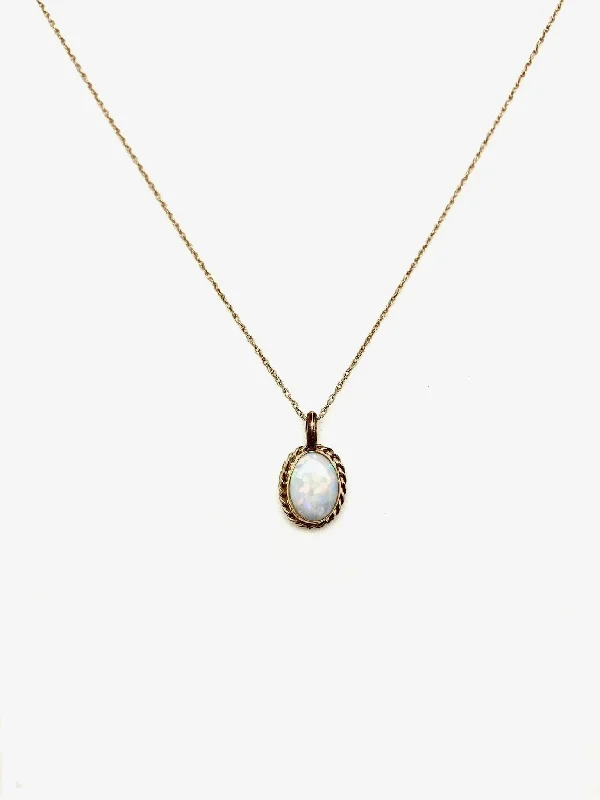 Open-slot necklace-Joy Opal Necklace (14K)