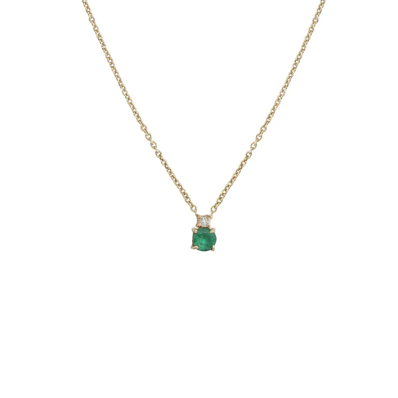 Shiny nickel necklace-Lewis Emerald Necklace