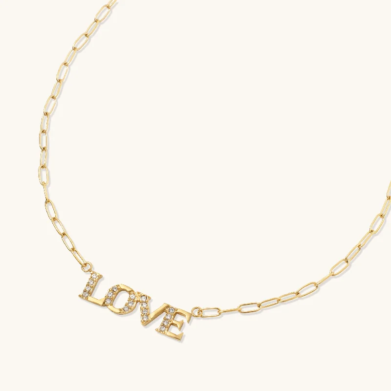 Stout link necklace-LOVE Pavé Necklace