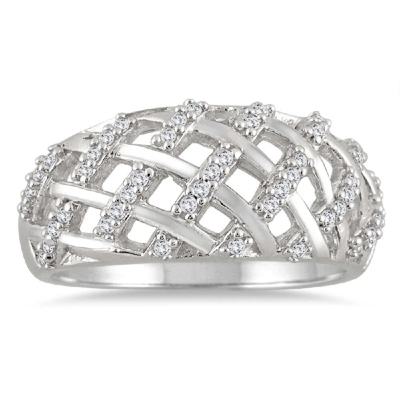 Ragged edge ring-Marquee 10k White Gold 1/4ct TDW White Round-cut Woven Diamond Ring (I-J, I2-I3)