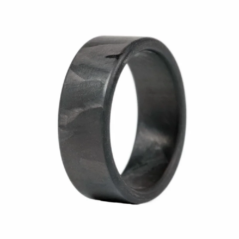 Soft curve ring-The Ranger - Men's Black Carbon Fiber Wedding Ring