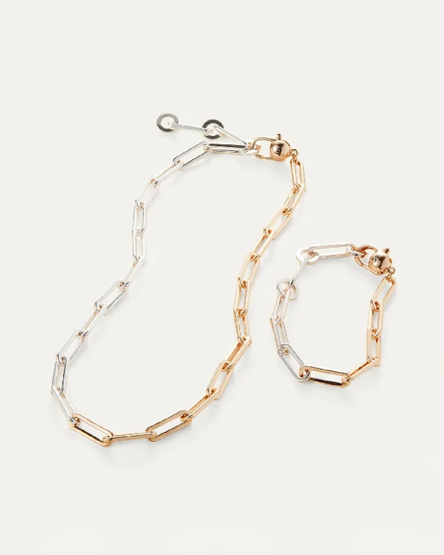 Crafted gold necklace-Modern Link Bundle