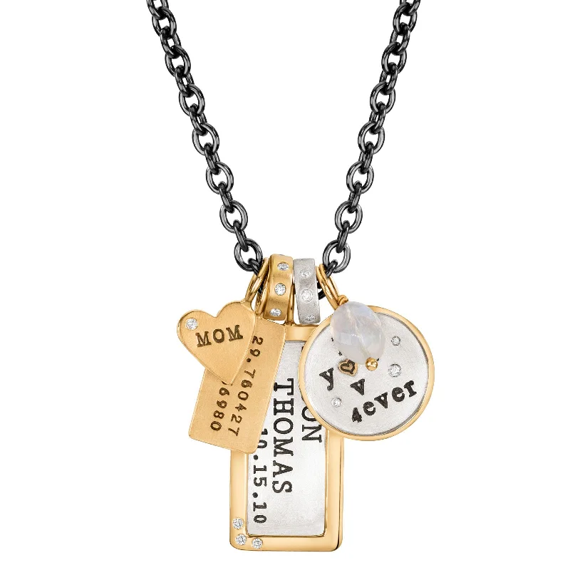 Parted-tier necklace-Name and Coordinates Necklace