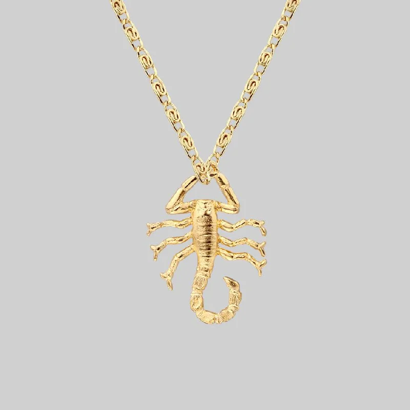 Stellar burst necklace-NOXIOUS. Scorpion Charm Necklace - Gold