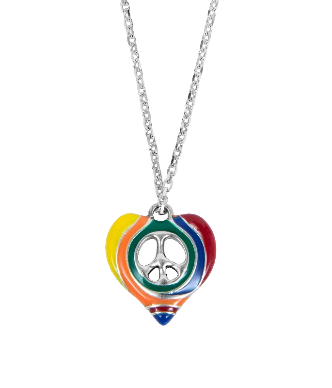 Satin gold necklace-Peace Out Heart