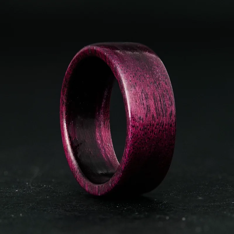 Broad-level ring-Purple Heart Wood Ring