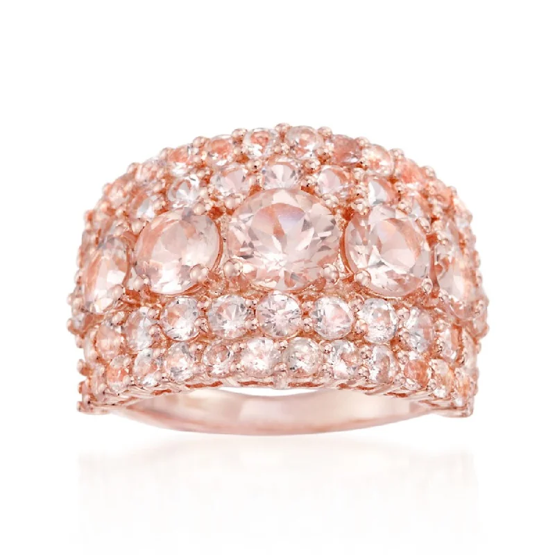 Icy aquamarine ring-Rose Gold Plated Over Sterling Silver Morganite Ring