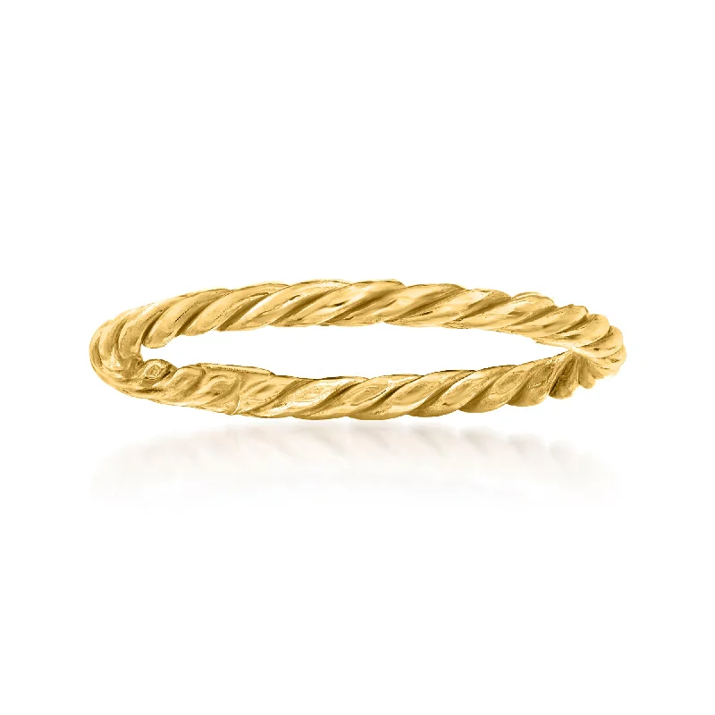 Rustic copper ring-Ross-Simons 18kt Yellow Gold Rope Ring